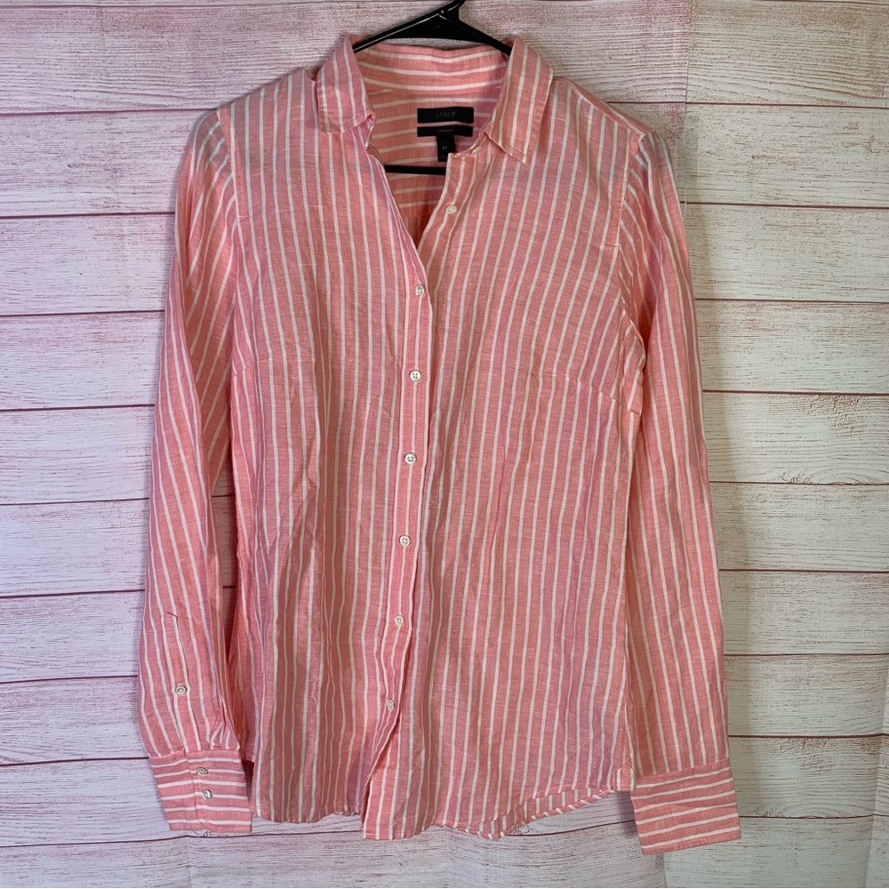 J Crew Vertical Striped Button Front Shirt Size 2T